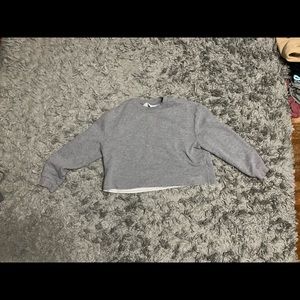 Topshop grey cropped sweatshirt